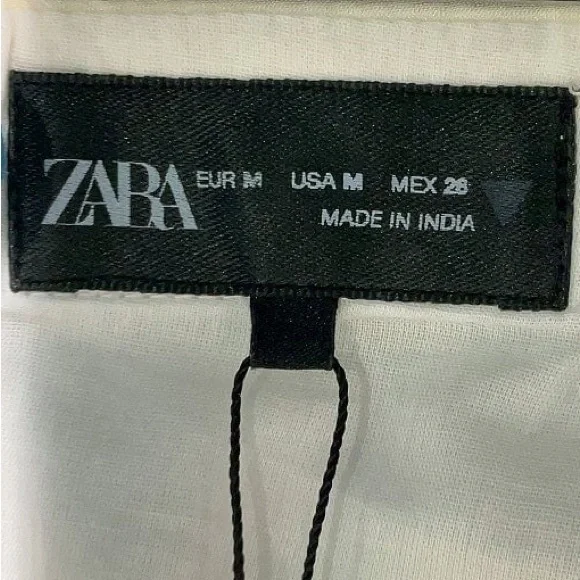 Zara Cream Strapless Dress with Floral Details - Picture 3 of 3